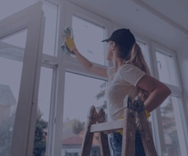Cleaning an apartment window